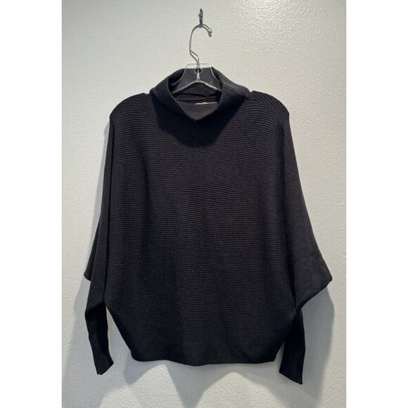 Philosophy Sweaters - Philosophy Small Dark Gray Dolman Sleeve Pullover Ribbed Sweater Mock Neck